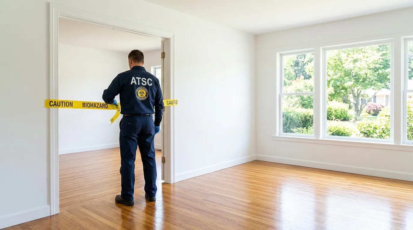 Certified biohazard cleanup crew performing Trauma Scene Cleanup in Bardstown